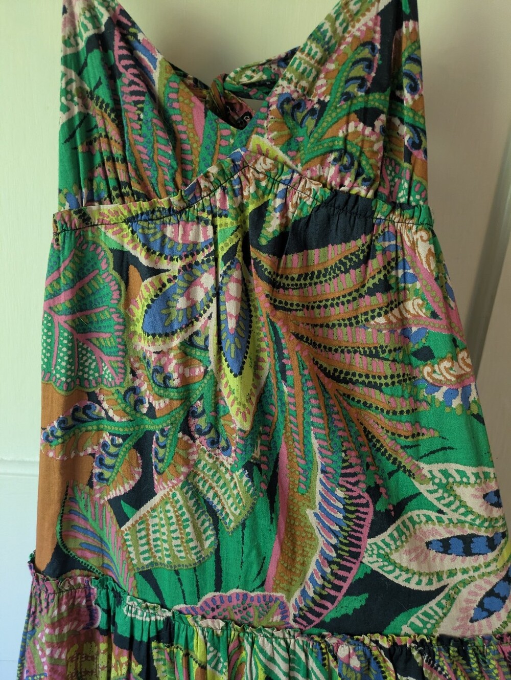 Gianni Bini Tropical Floral Cotton Tiered Maxi Dress Nwt - Picture 8 of 9